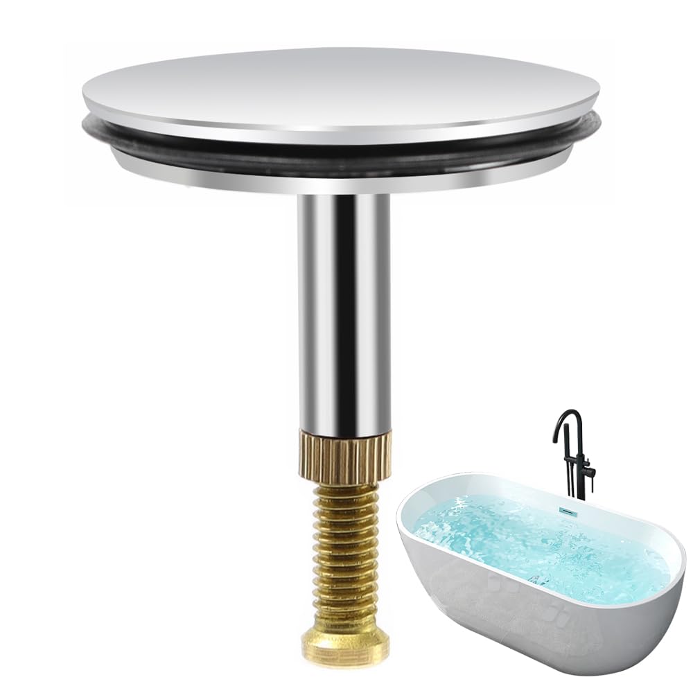 YDHfdc Bathtub Plug 43mm Pop Up Bath Plug Replacement Bathroom Plugs Adjustable Drain Stoppers Brass Sink Plug for Bathtub, Sink, Height Adjustable 45-55mm