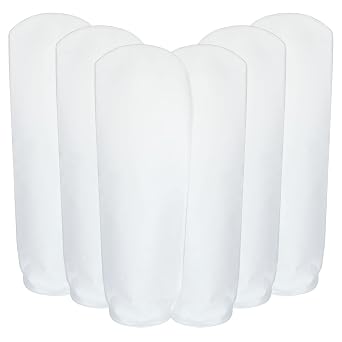 6 Pack Filter Socks 7 Inch Ring by 32 Inch Long 50 Micron Filter Bag, Felt Filter Socks for Aquarium, Industry, Chemical, Water Liquid Filter Bags