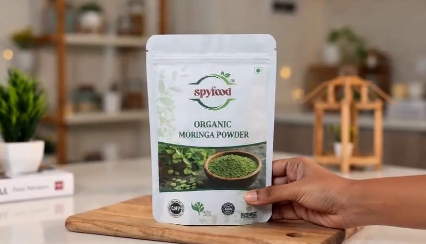 Image of Organic Moringa Powder 200 grams - From Pure Drumstick Leaves, Natural Energy Booster, Supports Stamina & Vitality, Rich in Vitamins & Minerals Superfood