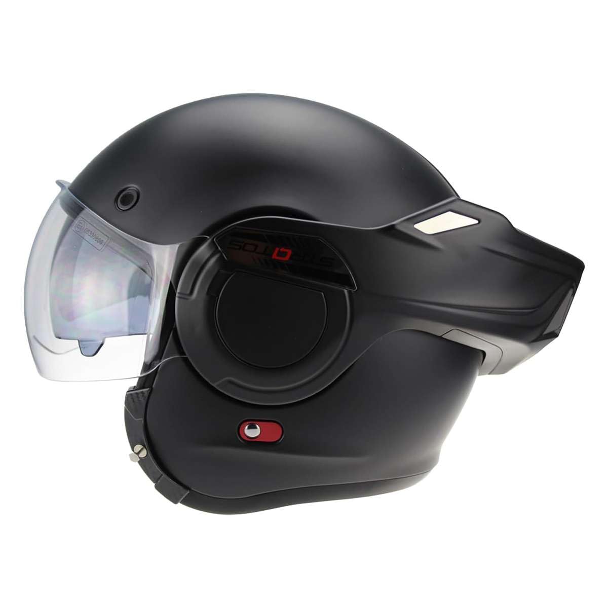 CASCO MODULARE MENTONIERA REVERSIBILE NERO OPACO OMOLOGATO P/J ECE.2206 INTEGRALE