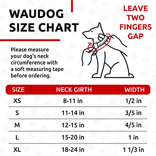 Waudog Long Lasting Leather Dog Collar For Large Dogs, Medium & Small Dogs - Adjustable Classic Puppy Collars For Large Breed Dogs - Boy & Girl Dog Collars With Durable Buckle, D-Ring & Qr Dog Tag #TOP5