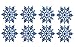 Min 3inch Plastic Snowflake Ornaments Set of Tiny 24pcs Sparkling Blue Iridescent Glitter Snowflake Ornaments on String Hanger for Decorating, Crafting and Embellishing (3inch, Blue)