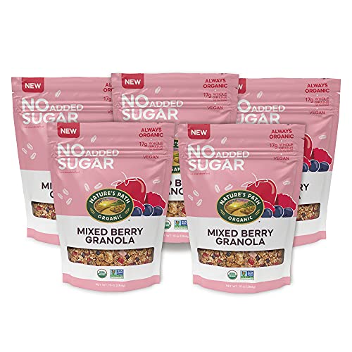 Nature's Path Organic No Added Sugar Mixed Berry Granola, 10 Ounce (Pack Of 5), Non-Gmo, 17G Whole Grains, High Fiber #TOP1
