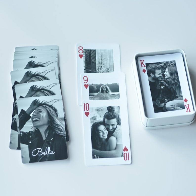 Personalisierte Spielkarten mit Fotos, einzigartige Familien-Partygeschenke, Hochzeits-Pokerkarten, Fotogeschenk, personalisierte Geschenke für Paare – Bild 3