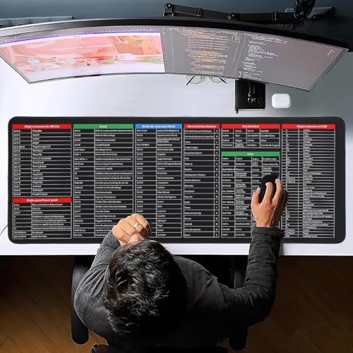 Angoily Alfombrilla Atajos Excel Español, Alfombrilla Con Atajos De Excel En Espa?Ol, Teclado Tapete De Escritorio Antideslizante, RatóN Y Teclado Grande Para Oficina Juegos Y Estudio Mouse Xxl Gaming - imagen 9