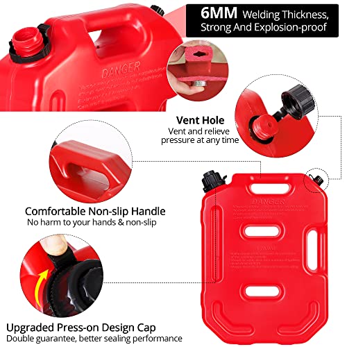 Arcticscorpion Upgraded Gas Can, 10L/2.6 Gallon Fuel Gasoline Can With Snap-In Spout & Press-On Cap, Emergency Gas Or Water Container For Atv Utv Suv Trailer And Off Road #TOP2
