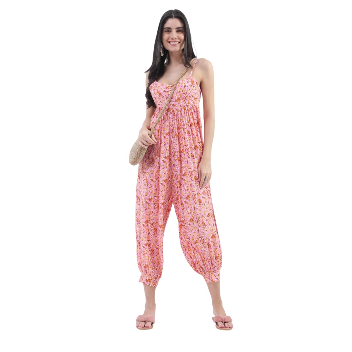 bedazzle Women's Floral Harem Jumpsuit-picture-28