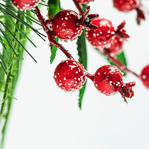 Christmas Wreath - Christmas Wreath With A Gnome, Berries, A Bow-Knot, Realistic, Made Of Real Rattan, Original Design, Super Unique, Great Outdoor Christmas Decoration #TOP5
