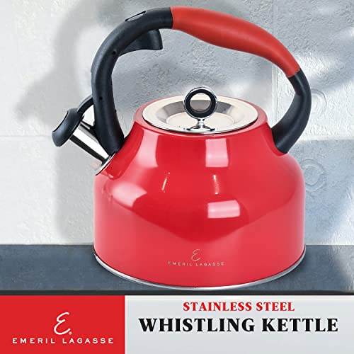 image for Emeril Lagasse 2.6 Quart/2.5 Liter Whistling Tea Kettle, Stainless Ste