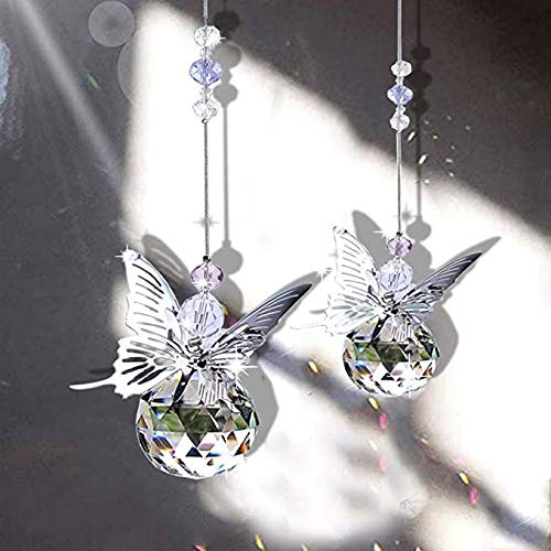 H&D Hyaline & Dora 30Mm Handmade Butterfly Crystal Ball Prism Rainbow Maker Hanging Suncatcher Home Decoration #TOP7