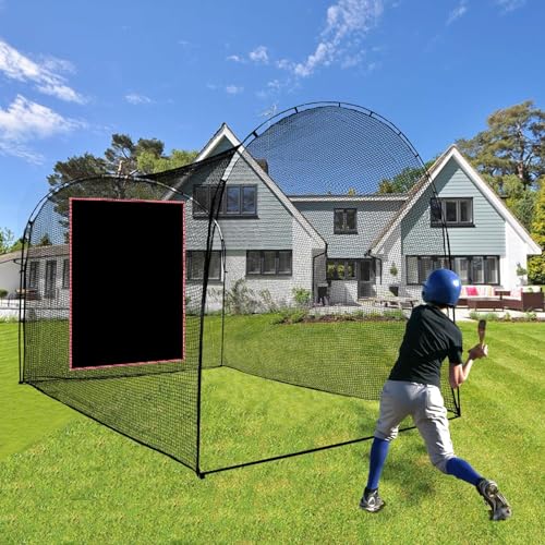 HIGOOD Baseball Batting Cage Backstop - 4x6 FT Heavy Duty PVC Vinyl Net with Strike Zone for Hitting Pitching Practice - Portable Backstop Tarp for Coaches Players Youth in Backyard Field Training by HIGOOD - Image 3