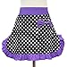Floosum Schwarze sexy Taillenschürze mit Tasche, Polka Dot Rüschen Seite Baumwolle Küche Kochen Kellnerin Server Halbschürzen Frauen Mädchen Lila