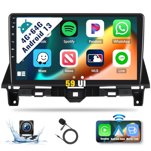 SIXWIN Android 13 4G+64G Car Stereo for Honda Accord 8th 2008-2013 10.1 Inch Touch Screen Car Radio with CarPlay Android Auto Bluetooth Weather Forecast 59UI GPS Navigation WiFi Network Radio 32EQ