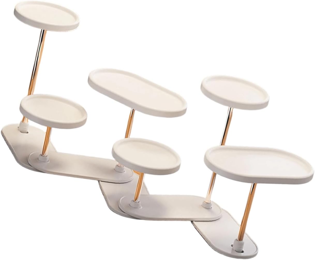 360 Degree Adjustable Display Stand for Collectibles with Sturdy Stainless Steel and PP Construction Multiple Tiers Collectible Stand