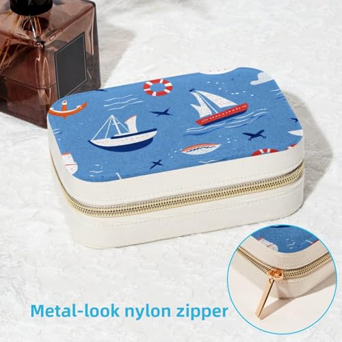 Rangement bijoux voyage bleu compact pour bagues et colliers - 7