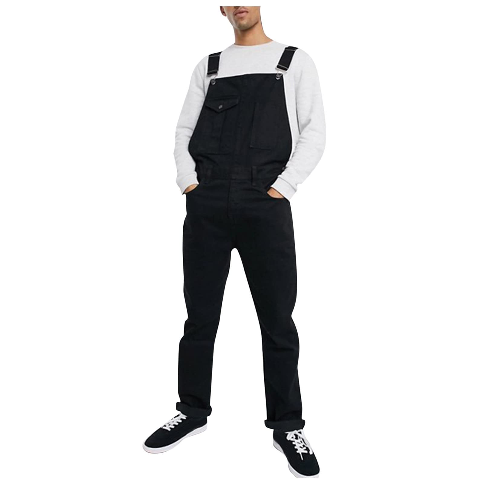 Combinaison en jean pour homme coupe ajustée : pantalon de travail