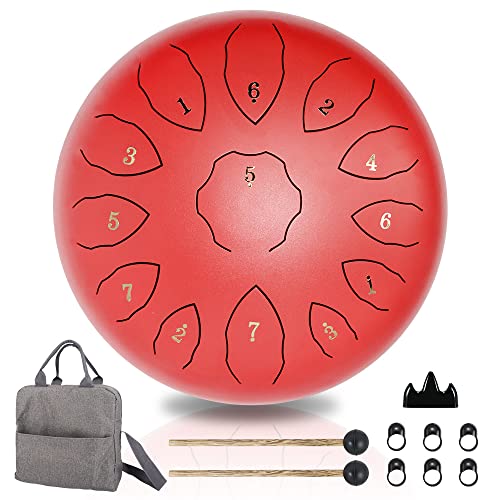 Hantop Stahl Zungentrommel Tongue Drum, 12 Zoll 13 Tone...