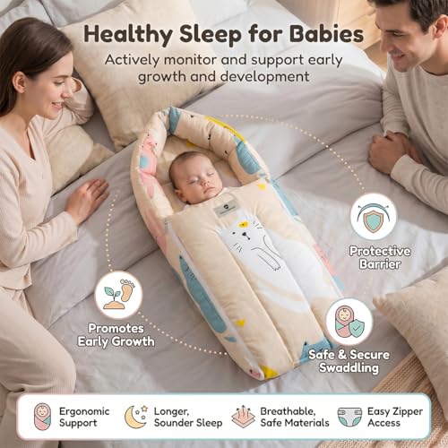 Image of StarAndDaisy 2-in-1 Baby Sleeping Bag with Mosquito Net for Newborn -Soft & Breathable Cotton Sleeping Sack Cum Wrapper /Foldable Bag for Baby Protection.