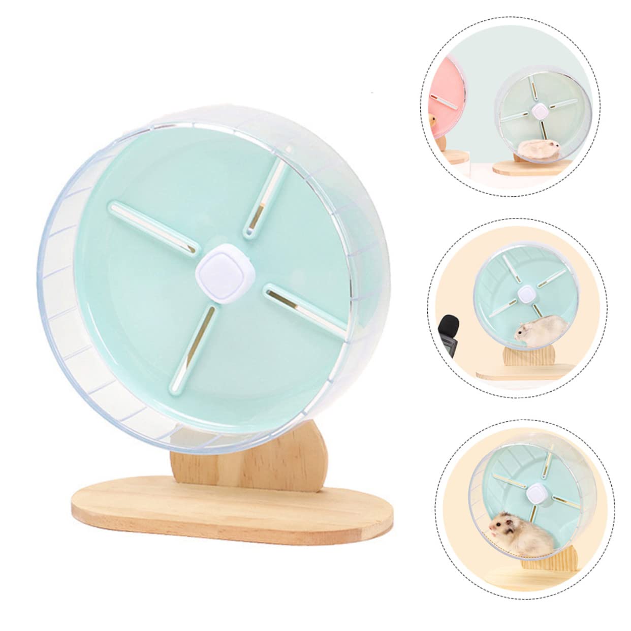 BESPORTBLE Roue Silencieuse 20 Cm pour Hamster et Hérisson en ABS et Bois Support Stable Augmente L'activité et Soulage L'ennui pour Cage d'animaux