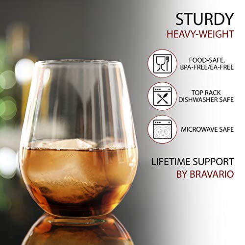 Bravario Unbreakable Stemless Plastic Wine Glasses | Reusable | Shatterproof 100% Tritan Plastic | Dishwasher-Safe | Bpa-Free | Awesome For Indoor & Outdoor | 20 Oz, Set Of 8 #TOP3