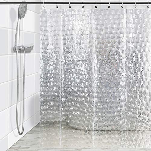 KEDSUM Duschvorhang Schimmelfest EVA Duschvorhänge 3D Effekt Wasserwürfel Wasserdicht und Schimmelresistent Badezimmer Vorhänge mit Vorhanghaken 180 x 180 cm Cover