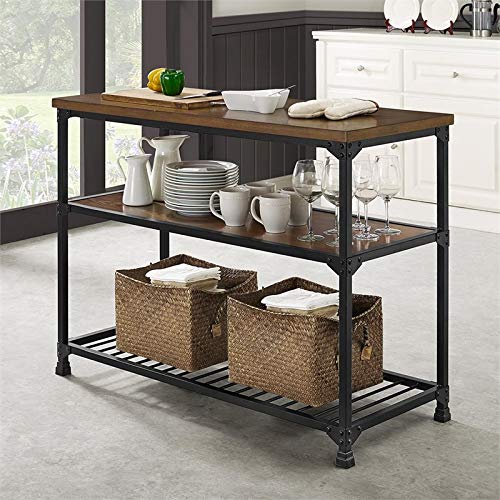 Dorel Living Cassy Multifunction Island, Rustic Antique Oak/Black #TOP6