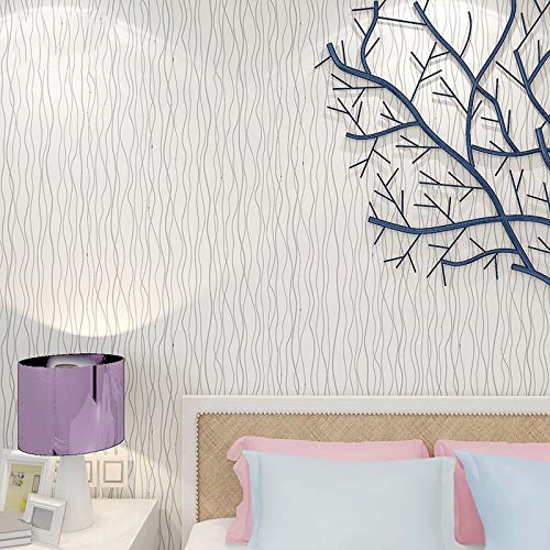 wolpin Wall Stickers Wallpaper (45 x 500 cm), Home Renovation Stripe Living Room, Hall, Office Bedroom Decal Silver, White wolpin Wall Stickers Wallpaper (45 x 500 cm), Home Renovation Stripe Living Room, Hall, Office Bedroom Decal Silver, White