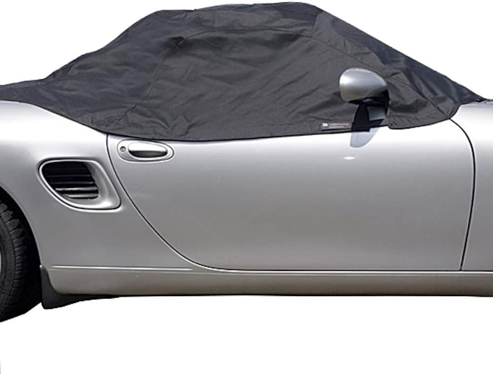 Compatible Soft Top Roof Protector Half Cover for Porsche Boxster 986, Years 1997 to 2004 (Black)