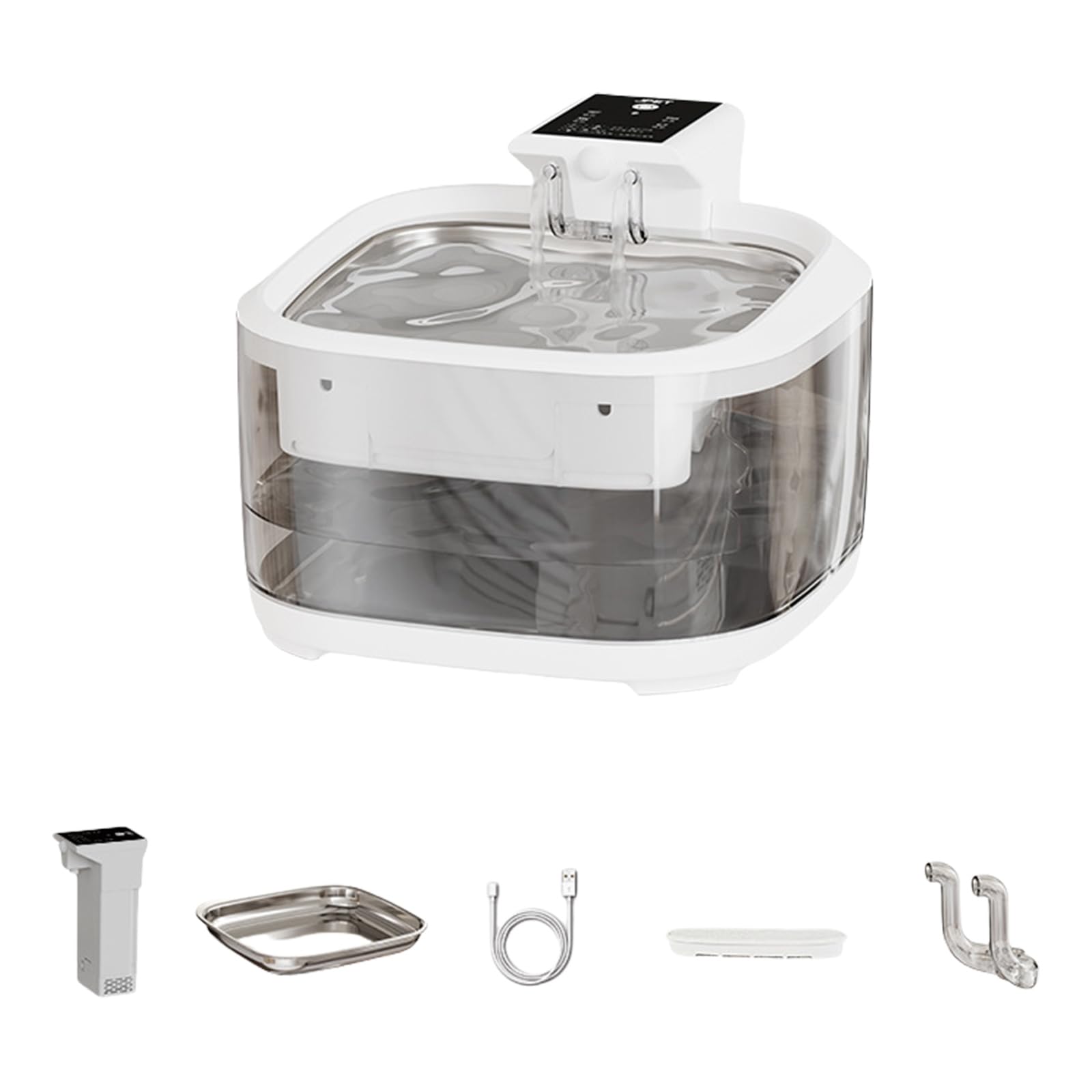 Fontaine à eau pour chat batterie 5000 mAh silencieuse distributeur eau grand 4.5L