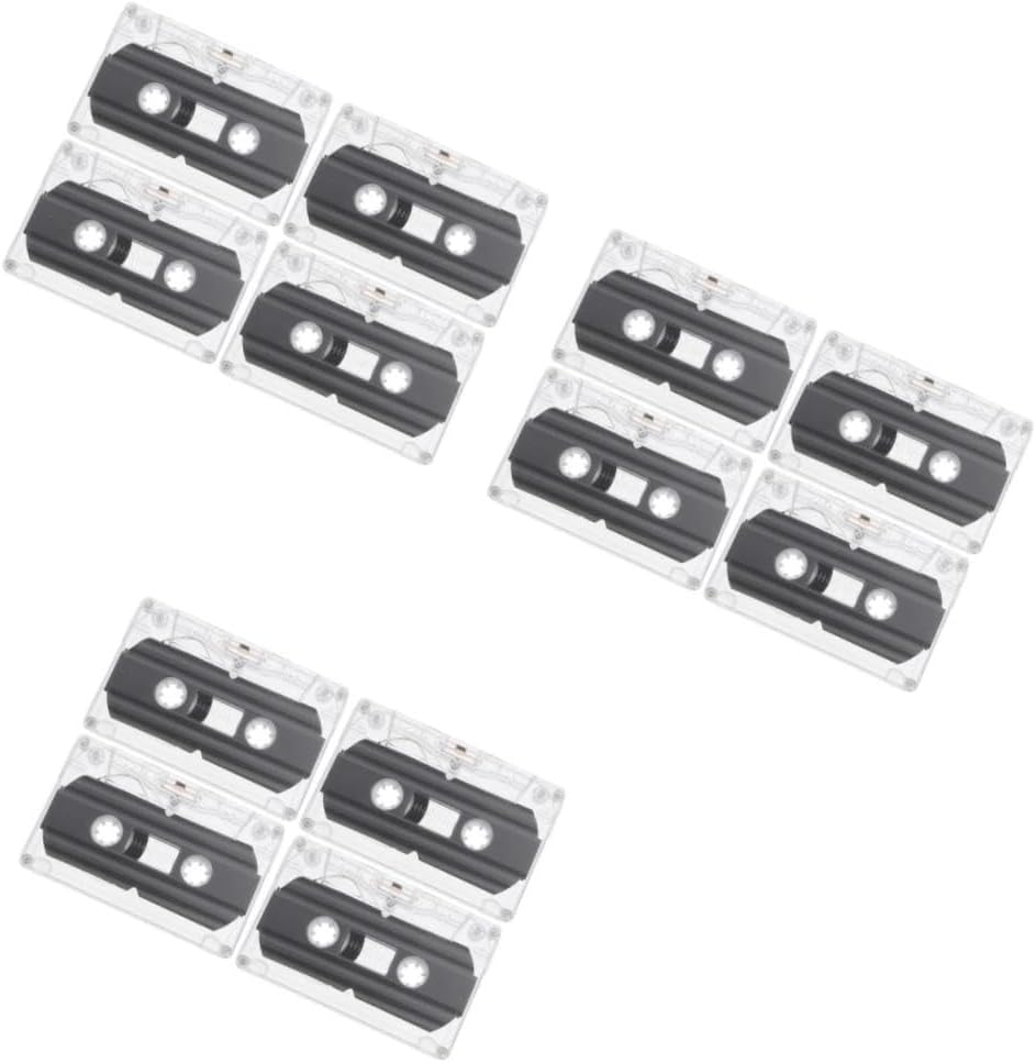 DOITOOL 12 Pcs Blank Cassette Tapes for Recording Record Large Capacity Audio Tapes Easy Organization