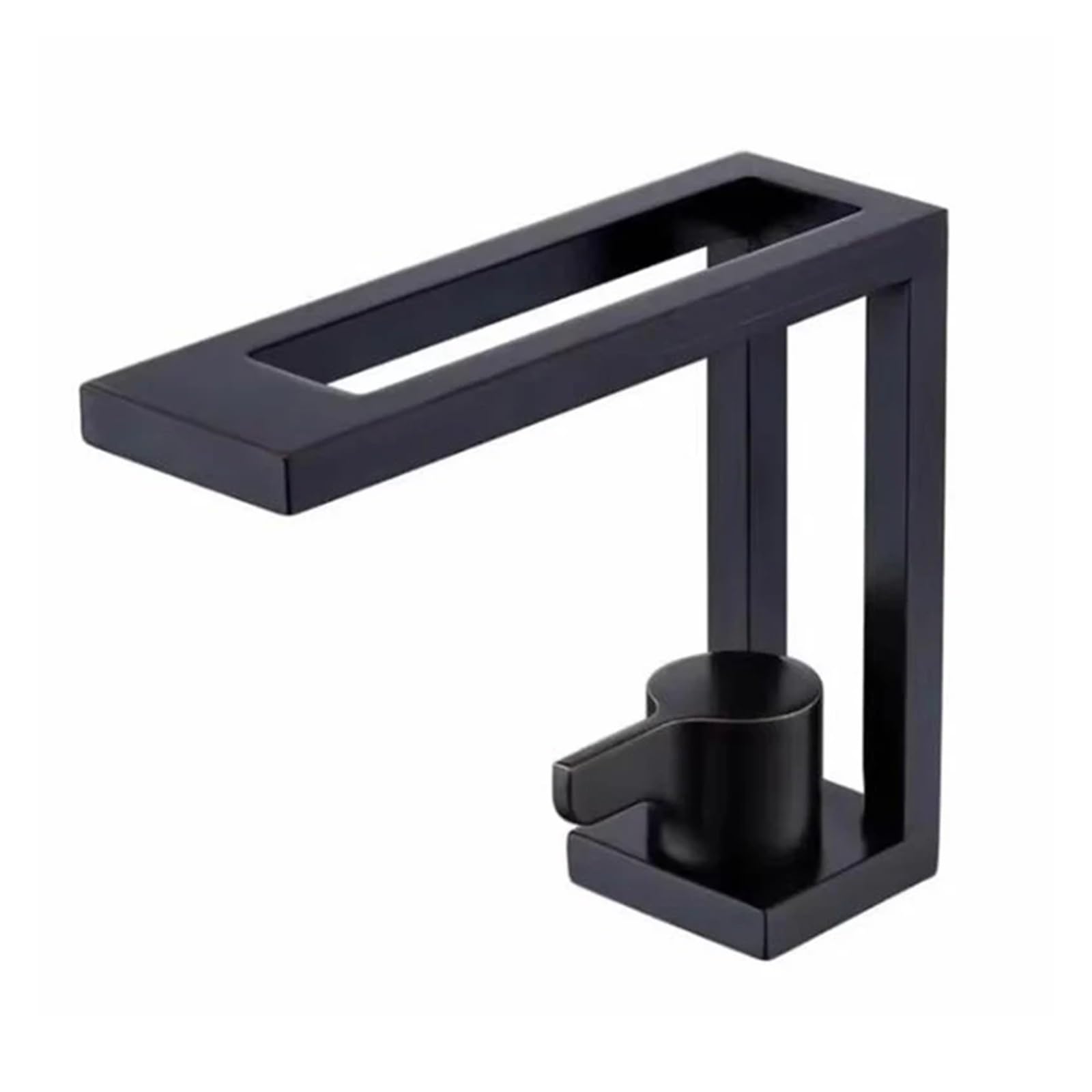 Soywim A Matte Black Basin Faucets, Hot Cold Water Mixer Tap, Single Handle Faucet, Brushed Gold Bathroom Crane,High-Pressure Resistant(A)