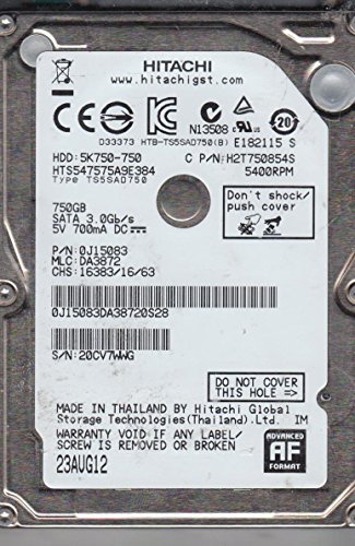 HTS547575A9E384 PN 0J15083 MLC DA3872 Hitachi 750GB SATA 2.5 ハードドライブ Amazon | HTS547575A9E384 PN 0J15083 MLC DA3872 Hitachi 750GB