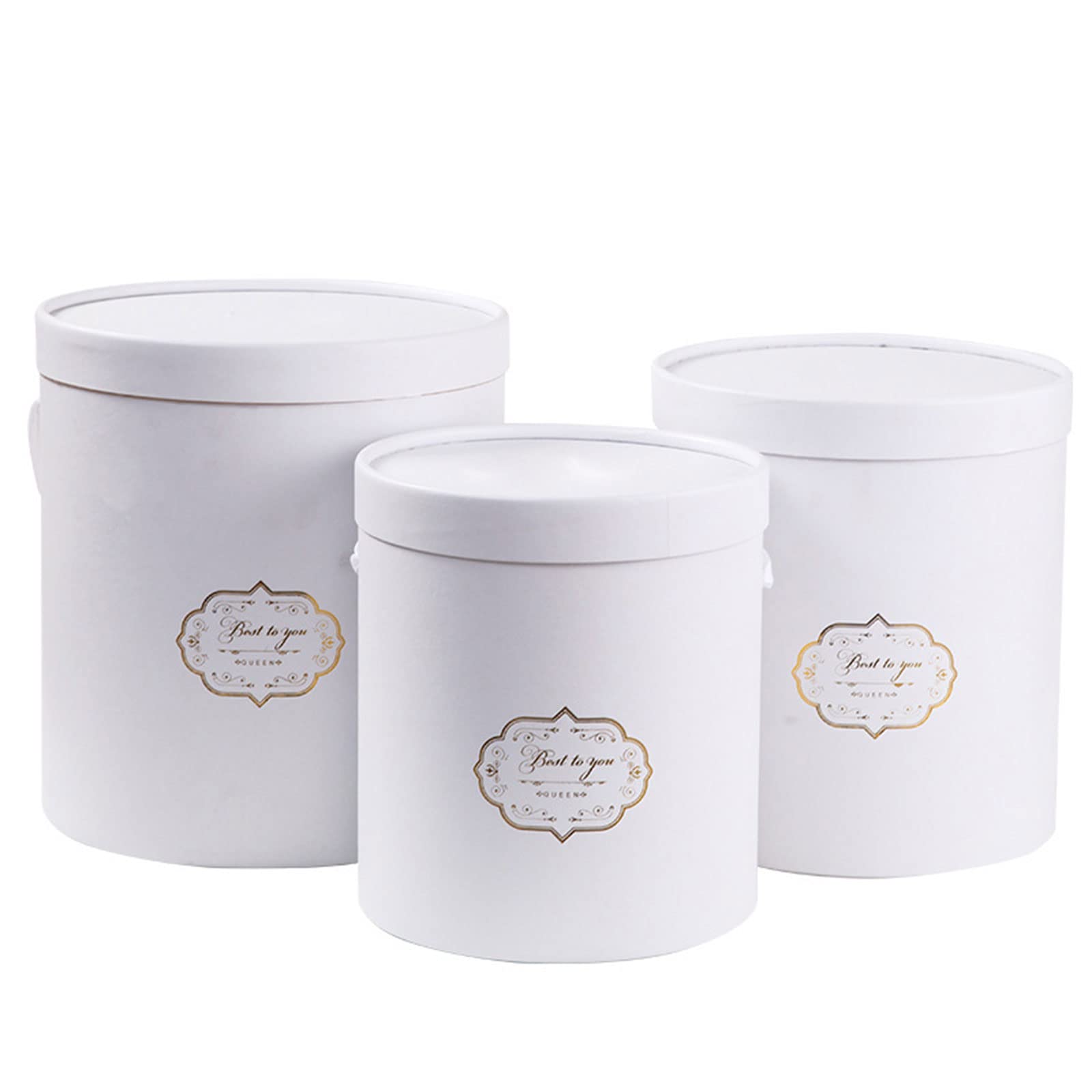 Hsioluted Box 3pcs / set Handheld Flowers Bouquet Packaging Cases with Lid for Florist Gifts Present Storage Boxes Hug Bucket Flower Arrangement Boxes Empty