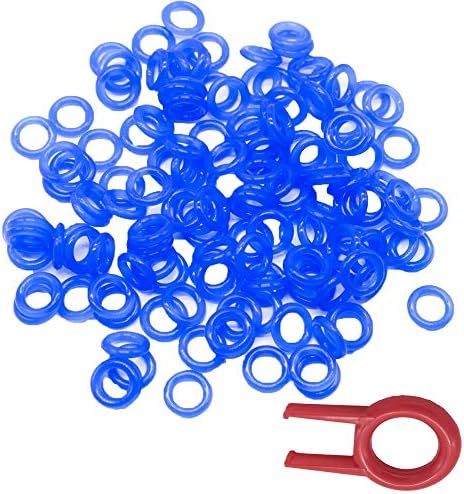 200Pcs Rubber Keyboards O-Ring Switch Dampeners Keycap for Cherry MX Key Kit Dampers 40A-L-0.2mm Reduction with 1PCS Random Color keycap Puller (Blue)
