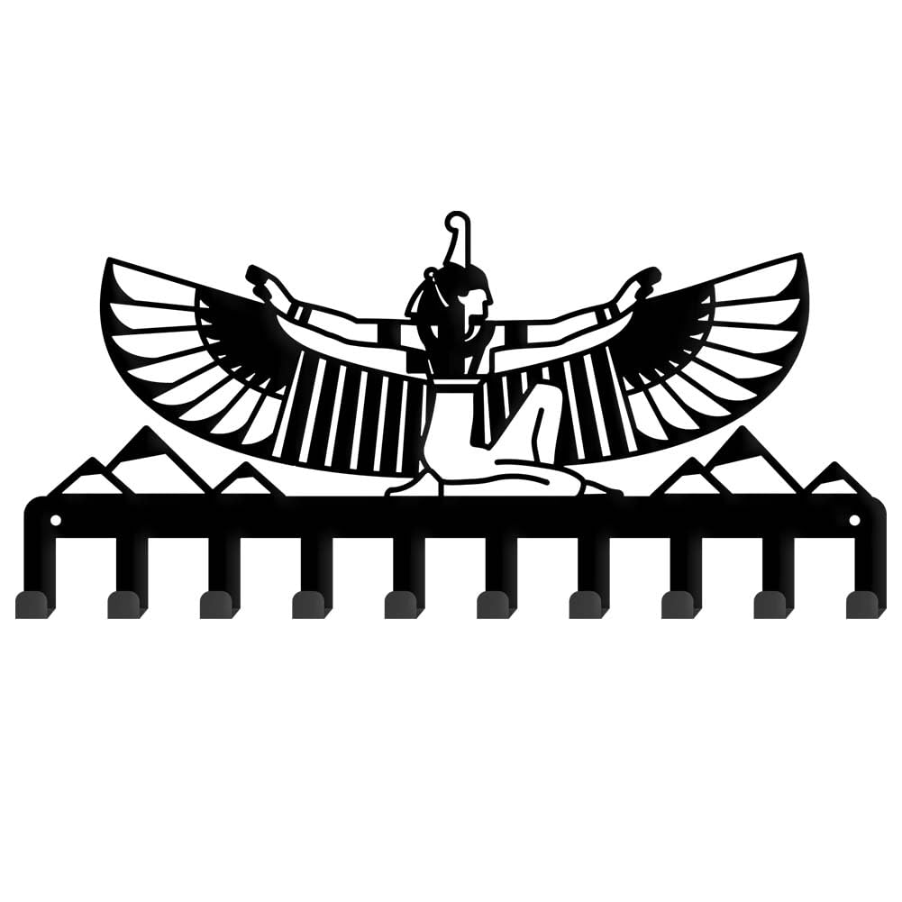 SUPERDANT Egyptian God Statue Metal Key Holder Decorative 10 Hooks Key Rack Organizer Wall Mounted Rack Hooks Kitchen Wall Decor Personalized Key Hanger Dog Leash Hanger for Wall Front Door