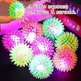 12 Stück Flummies-Igelball für Kindergeburtstag - LED-Leuchtball Jump Ball, Leuchtspielzeug als Kleine Gastgeschenke