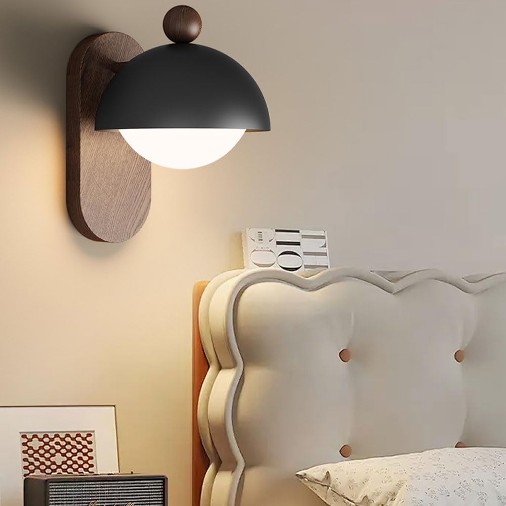 Modern White Bedroom Wall Sconce Acrylic Wall Reading Light for Children Room LED Industrial Wall Mounted Light Walnut 12W Hallway Wall Light Fixtures for Kids Room Aisle Hotel Room