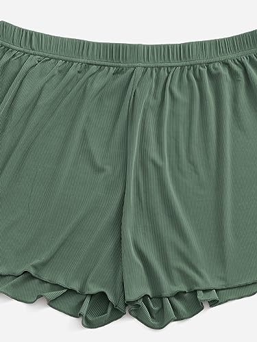 Image of Floerns Women's Plus Size Solid Pajama Shorts 2 Pack Soft Lounge Sleep Shorts