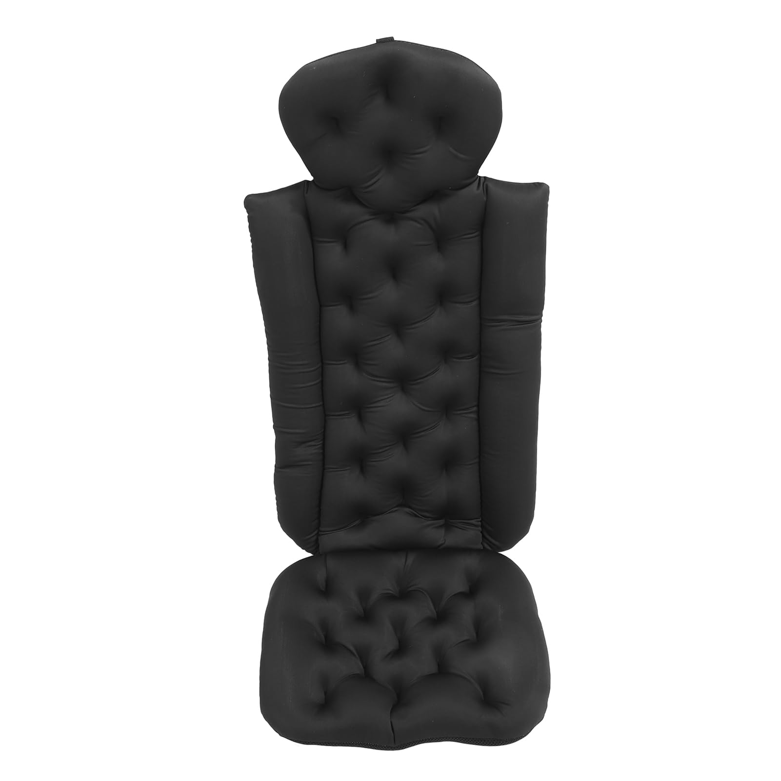 Cojín Antideslizante para Bañera Completa con Diseño Extraíble para una Fácil Limpieza, Soporte Suave para Cabeza, Cuello y Hombros, Multiusos como Almohada de SPA para Piscina (Negra)