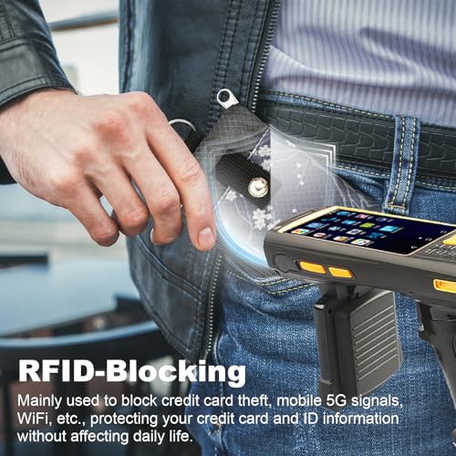 Image of Minimalist RFID Wallet with Lanyard, Multi-functional ID Case with 2 Zipper Pockets and Key Chain for Men and Women, Tactical Badge Pouch Cards Holder, Coin Purse for Travel Sports - Two-Tone