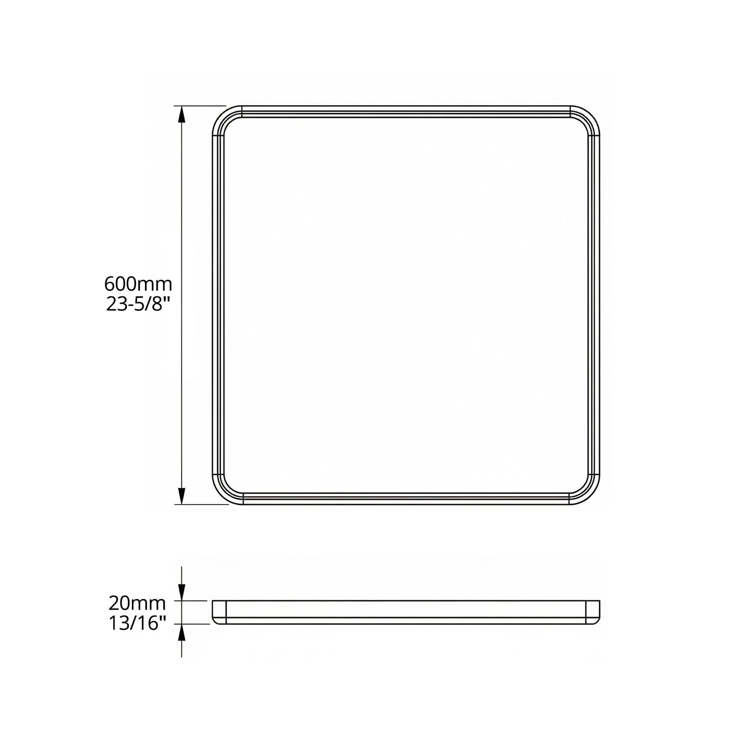 QWORK® Podkładka do mini lodówki, 60 x 60 cm, wodoszczelna mata silikonowa z krawędzią o wysokości 2 cm, do lodówki, pralki i lodówki na wino, ochrona podłogi, ociekacz, czarna