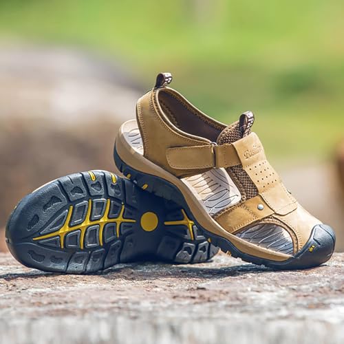 Men's Headband Breathable Thick Sole Casual Beach Shoes ls Khaki3