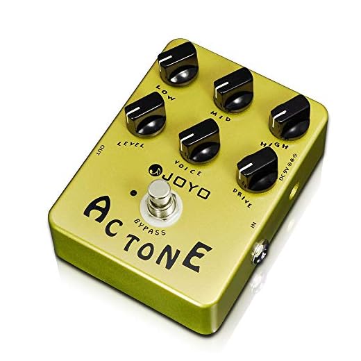 JOYO Distortion Vintage Tube AC30 Amp Simulador Pedal British Rock Sound para efecto guitarra eléctrica - Bypass (tono AC JF-13)