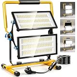 Bellanny Foco de Trabajo LED 200W 20000LM Focos Proyector LED Portatil con Giratorio 360º, 6500K Blanco, Cable 3M, Impermeable IP66 Luz de seguridad para Interior y Exterior Jardín Obra Taller Garaje
