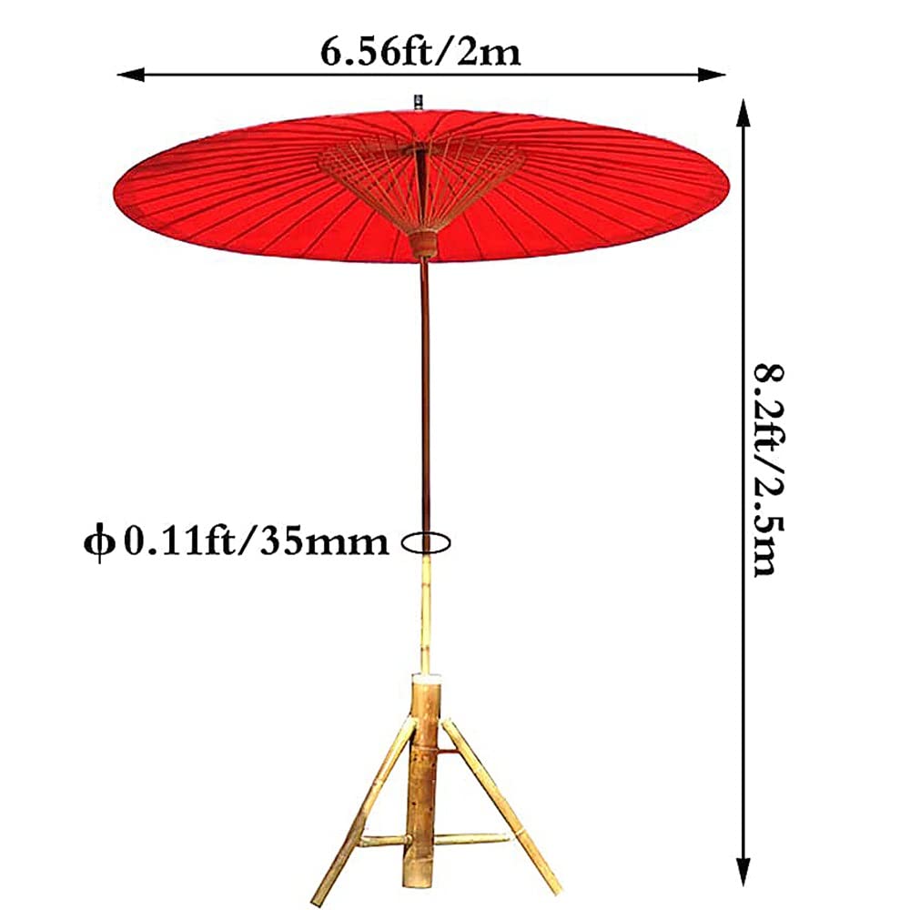 Duży zewnętrzny parasol ogrodowy na patio 2 m wiatroszczelny wodoodporny filtr przeciwsłoneczny 36 żeber bambus retro chiński papier olejny okrągły czerwony