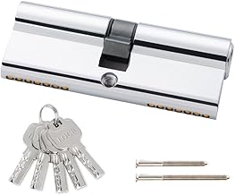 Cylinder Lock 40/40, Lock Cylinder 40/40, Profile Cylinder for Front Door, Front Door, Security Lock Front Door, Garden Gate Lock, Front Door Lock, Approx. 8 cm x 1.68 cm x 3.28 cm, Silver