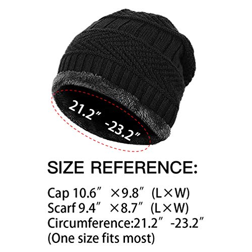 Loritta 2 Pack Winter Beanie Hat Set Warm Knitted Slouchy Thick Baggy Beanie Skull Cap for Men Women Gifts, Multi F - Thumbnail 3