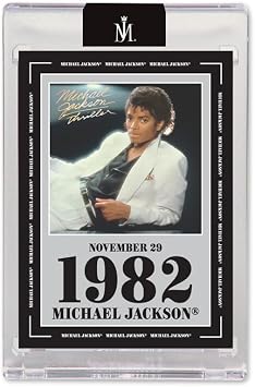 Michael Jackson Album Collection Exclusive Keepsake Trading Card Box, One Encased Serial Numbered Card Per Box, Featuring 7 Iconic Albums, Chase Gold and Black 1-of-1 Parallels