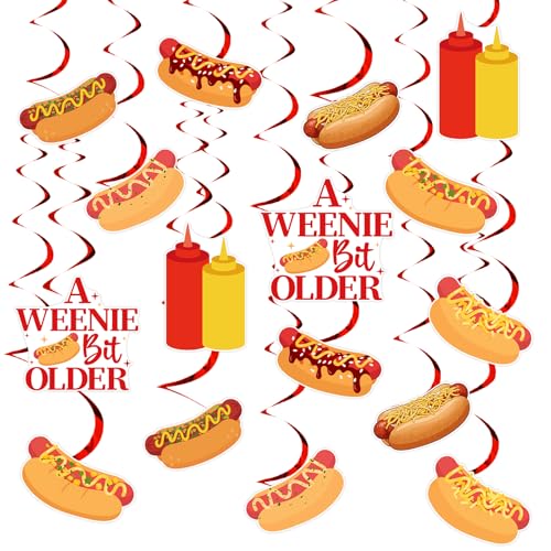 Jollyboom a Weenie Bit Older Birthday Decorations, 24pcs Hot Dog
