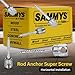Sammys 8021957-25 1/4 x 2'' Horizontal Rod Anchor Super Screw with 3/8 in. Threaded Rod Fitting, for Wood (Pkg.=25) , Zinc